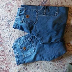 2 pair men's carhart jeans 42 x 32